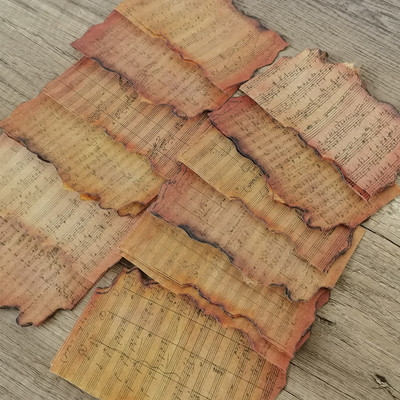 30pcs Vintage Burned Mark Music Score Writable Paper DIY
