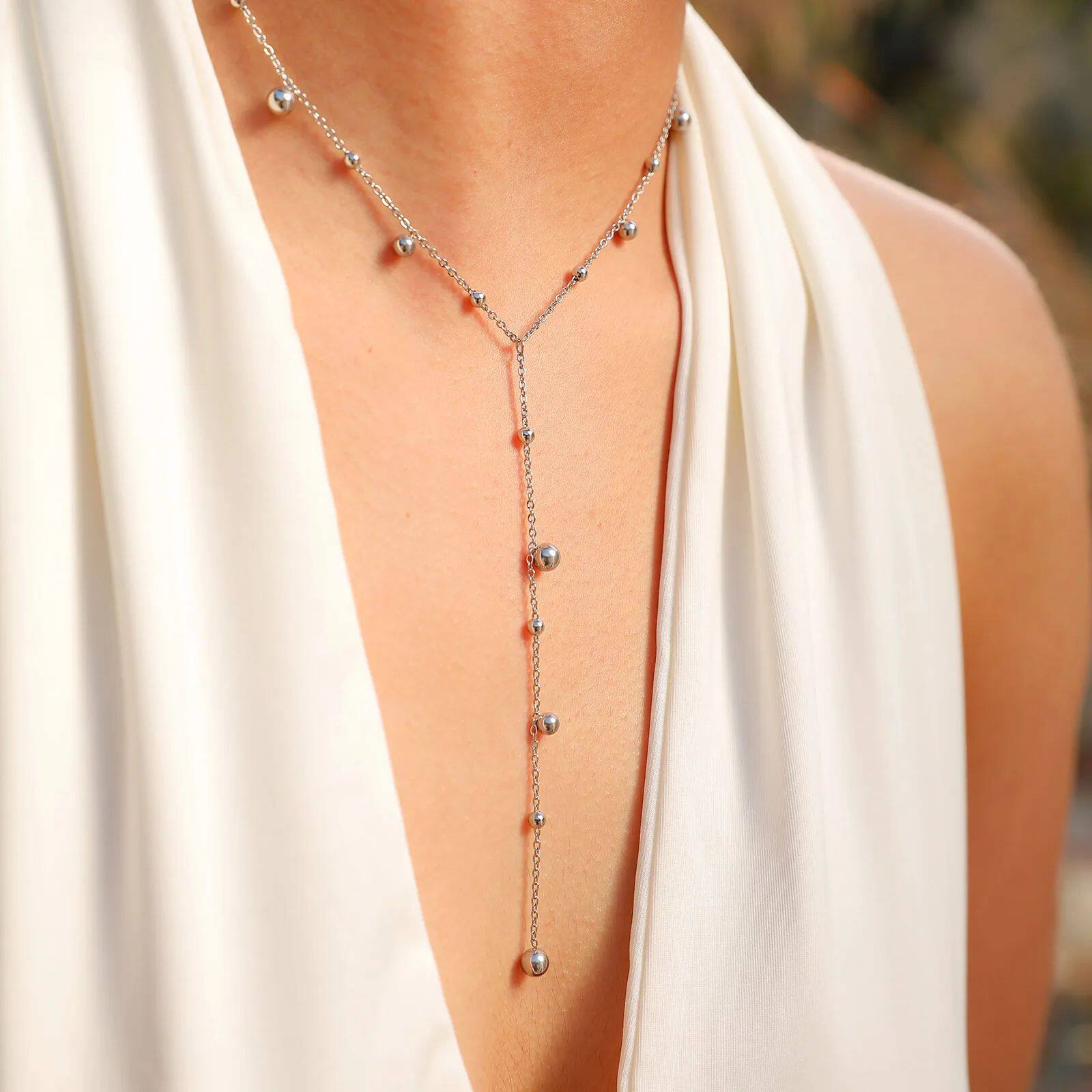 Women Trendy Balls Charm Pendant Sexy Long Y Chain