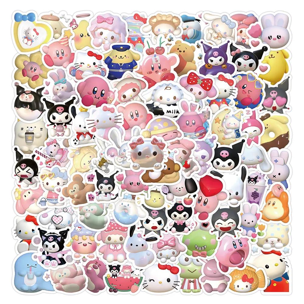2025 60/100pc 3D Avatar Sanrio Sticker Cartoon Cute Girl DIY