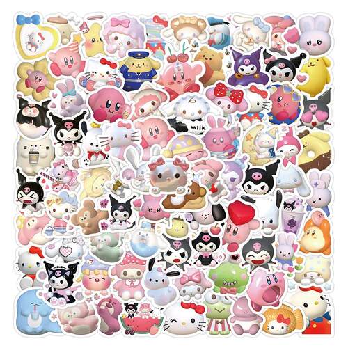2025 60/100pc 3D Avatar Sanrio Sticker Cartoon Cute Girl DIY