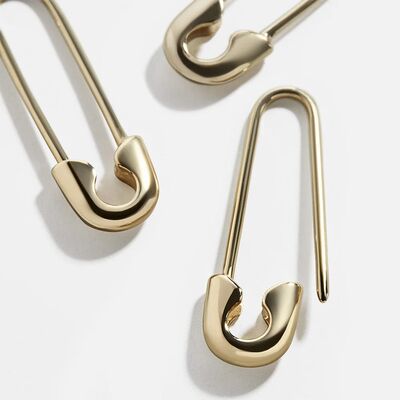 Safety Pin Shape Leverback Earrings for Women U-shaped Gold