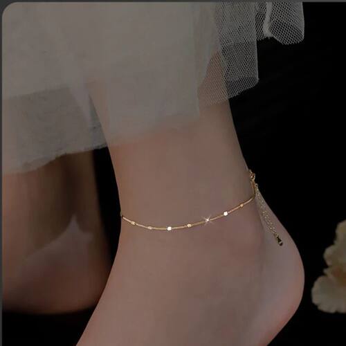 New Sterling Silver Simple Chain Anklet Personalized Charm