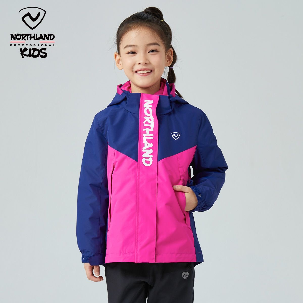NORTHLAND男童冲锋衣秋冬三合一可拆卸中大童男童棉内胆外套
