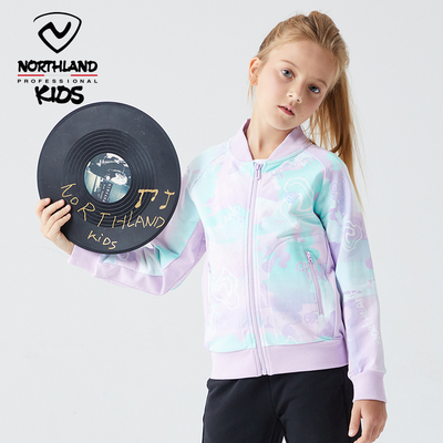 诺诗兰童装CT122132女童卫衣春季新品开衫无帽卫衣舒外套