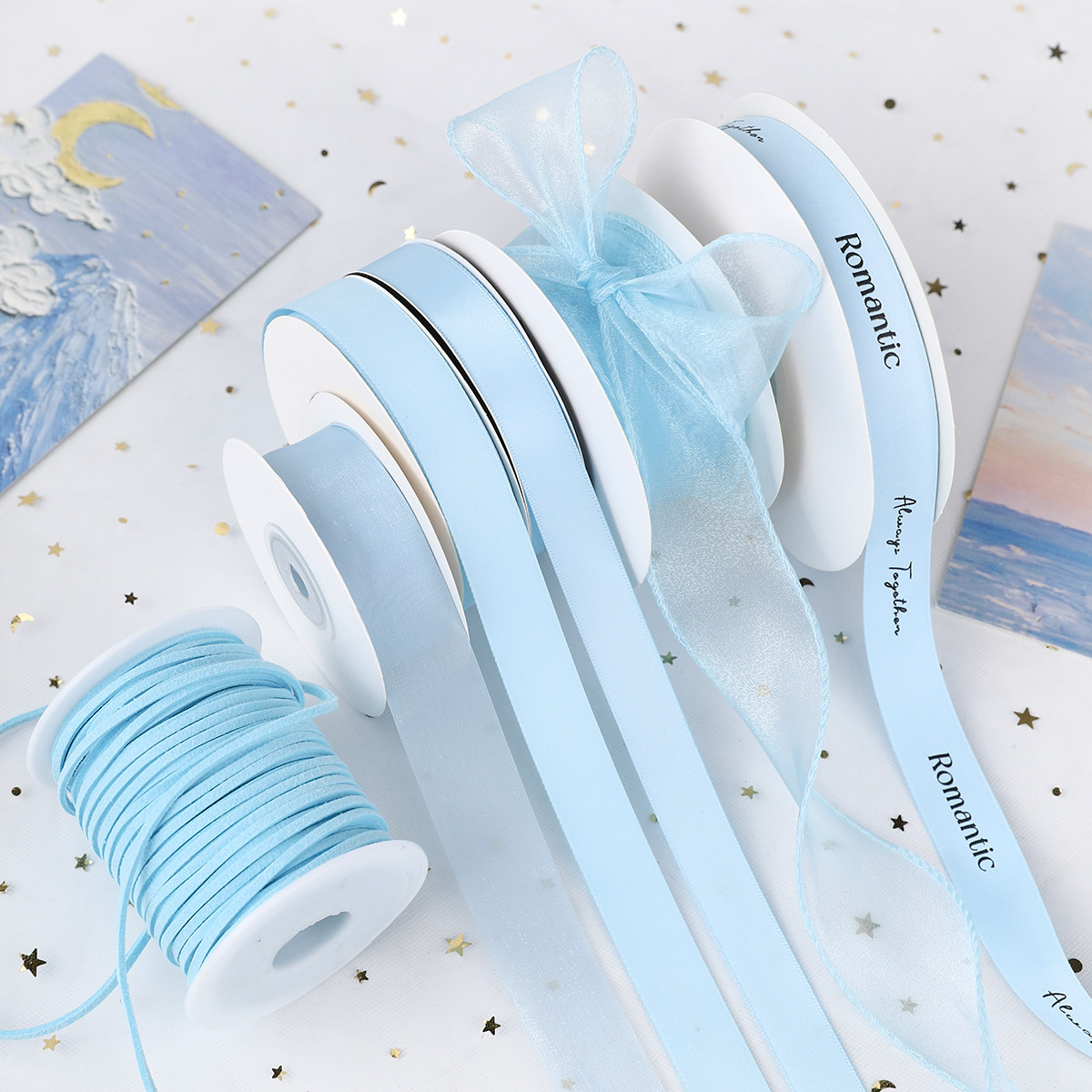 蓝色系鲜花包装丝带手工diy蝴蝶结彩带花束花艺装饰资材蛋糕彩带,居家布艺,丝带/绸带/布带,淘宝优惠券,粉丝福利购,淘宝优惠卷