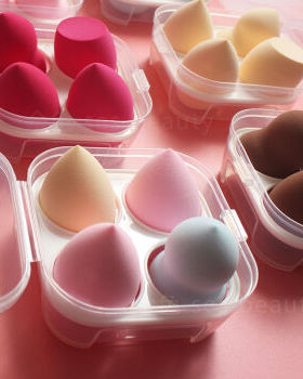 美妆蛋4个盒装干湿两用海绵泡水变大葫芦水滴斜切不吃粉粉扑