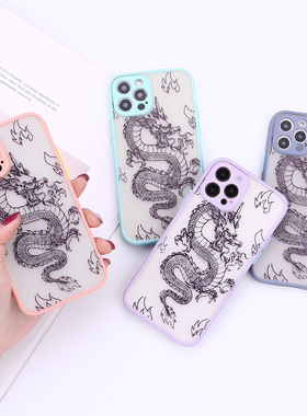 Black Dragon Phone Case For iPhone 11 7 8 Plus X XR XS 12pro MAX 6 S Plus SE 2020 Fashion Animal