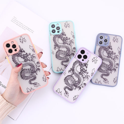 Black Dragon Phone Case For iPhone 11 7 8 Plus X XR XS 12pro MAX 6 S Plus SE 2020 Fashion Animal