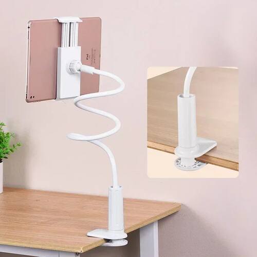 Table Tablet Stand Adjustable Long Arm Clamp Tablet Lazy
