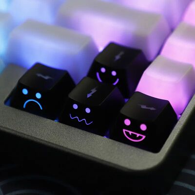 Cute Emo Keycap Set WASD Arrow Broadside Lighting Key Cap