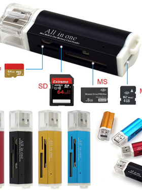 2024 4 In 1 USB 2.0 Lighter Shape Card Reader Aluminum Alloy