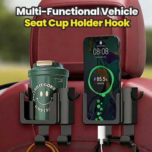 Multi-Function Car Cup Holder Hook With Mobile Phone Holder