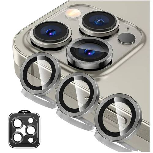 Titanium Gray Metal Tempered Glass Camera Lens Cover Screen