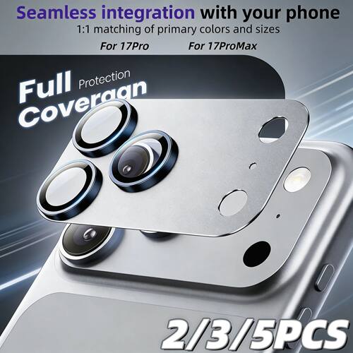 2/3/5PCS Metal Glass Camera Lens Protector for IPhone 17