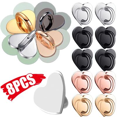 Mini Kawaii Adhesive Metal Heart Phone Charm Holder Cute