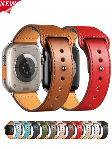 Leather Strap For Apple Watch Band 44mm 45mm 38 42mm 41mm 44