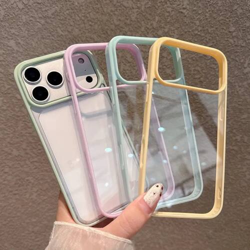 Candy Color Frame Bumper Clear Case For iPhone 18 17 Pro 16