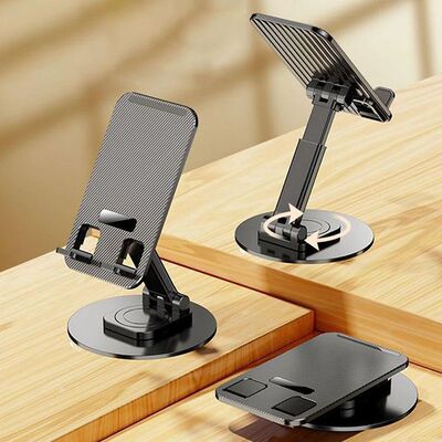 360 Degrees Rotable Metal Desk Mobile Phone Holder Stand