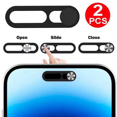 1-2Pcs Black Webcam Cover for IPhone Anti-hacker Shutter