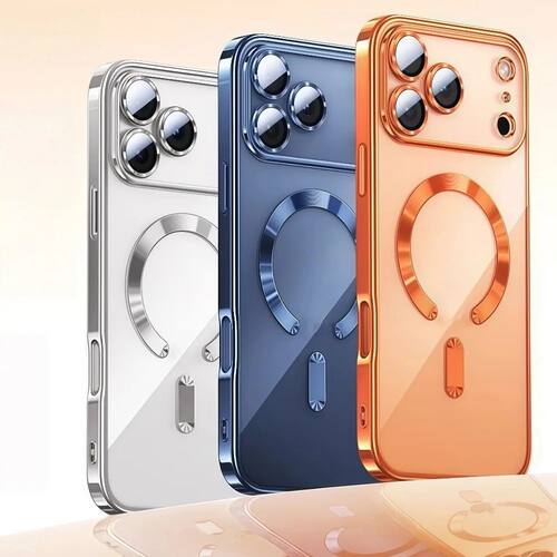 Magnetic Plating Clear Phone Case For iPhone 17 Pro Max