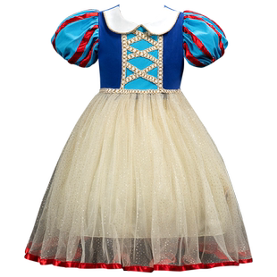 女童白雪公主裙春季儿童衣服2026新款小女孩爱莎生日礼服连衣裙子