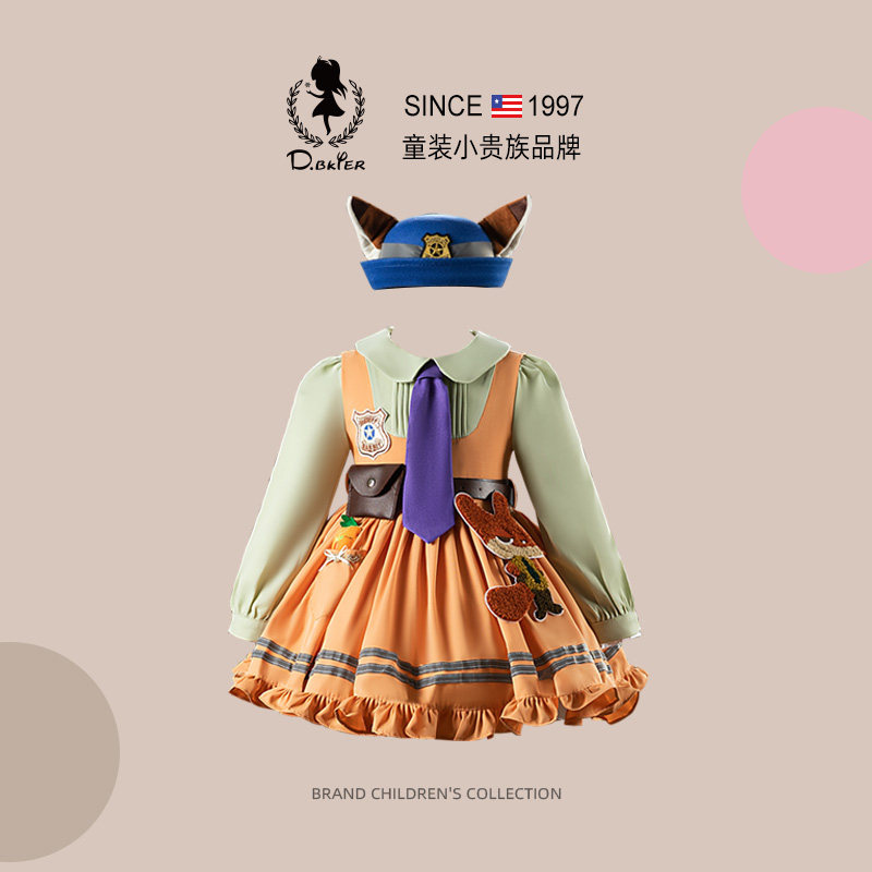 sesameclub女童狐狸尼克公主裙子