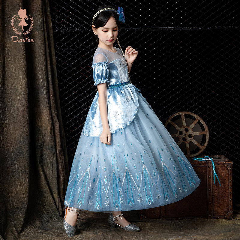 sesameclub女童爱莎公主裙超仙小女孩生日礼服长款高级感艾莎裙子