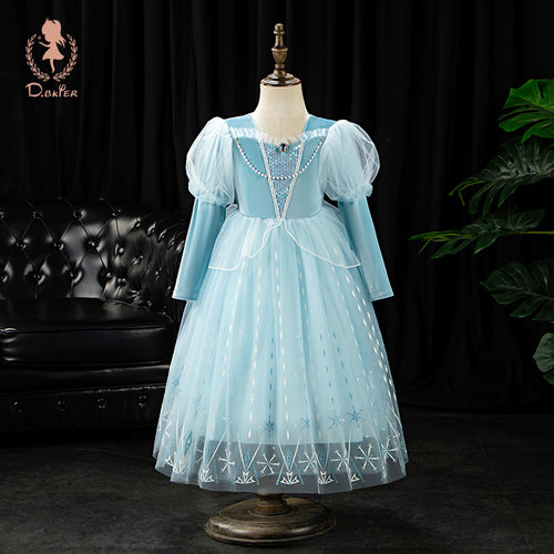 sesameclub长袖爱莎公主裙子