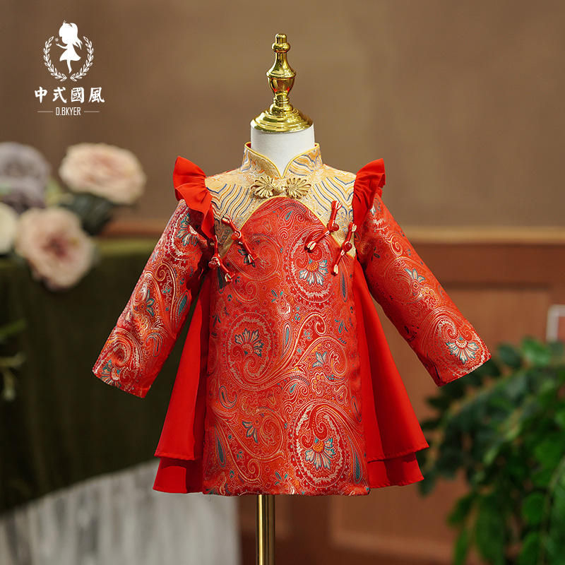 高端女宝宝秋冬周岁礼服新款