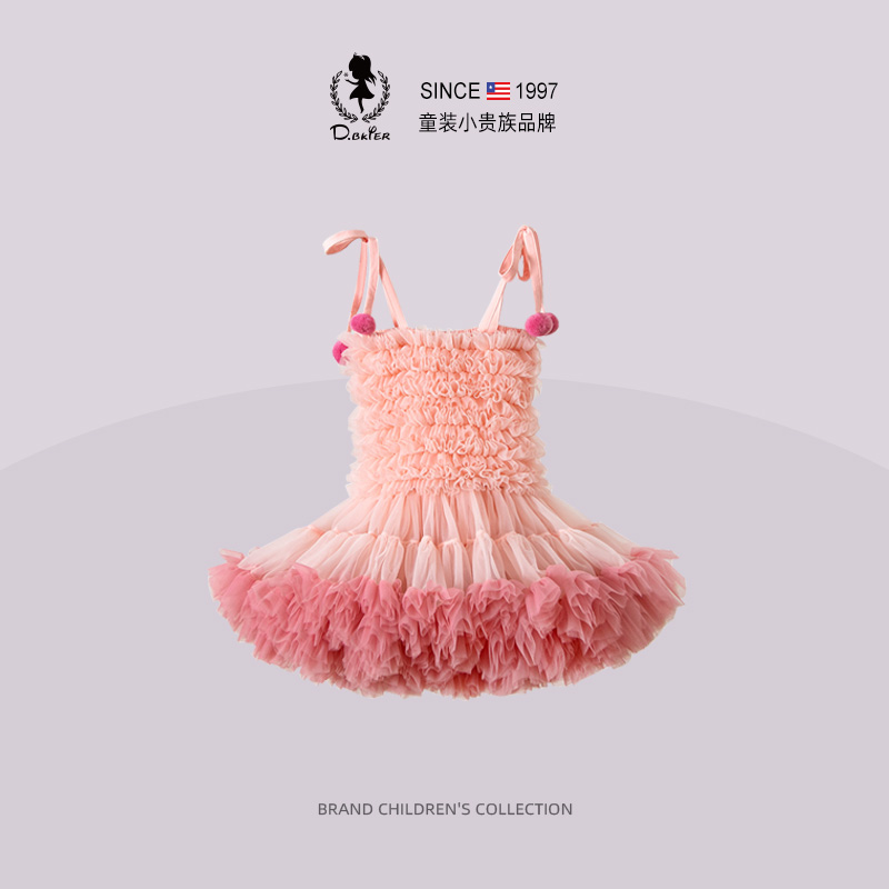 sesameclub女童公主裙蓬蓬裙子