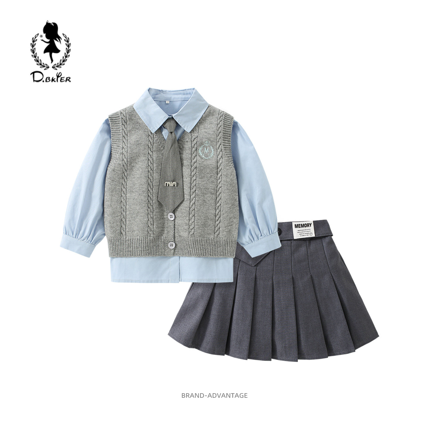 sesameclub童装女童学院风套装