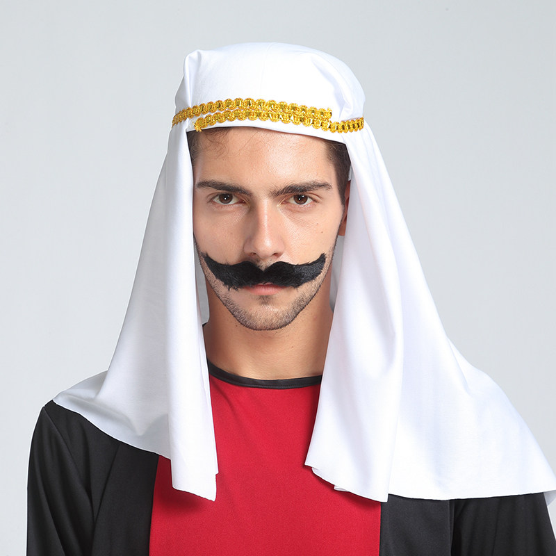 万圣节cosplay化妆舞会迪拜王子头饰穆斯林帽子阿联酋阿拉伯头巾