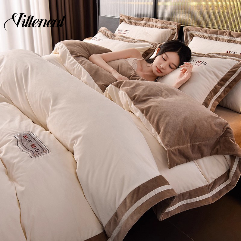 Villeneul轻奢加绒珊瑚绒四件套