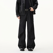 垂感clean LOGO 秋冬美式 褶皱宽松微喇拖地西裤 fit休闲裤 男