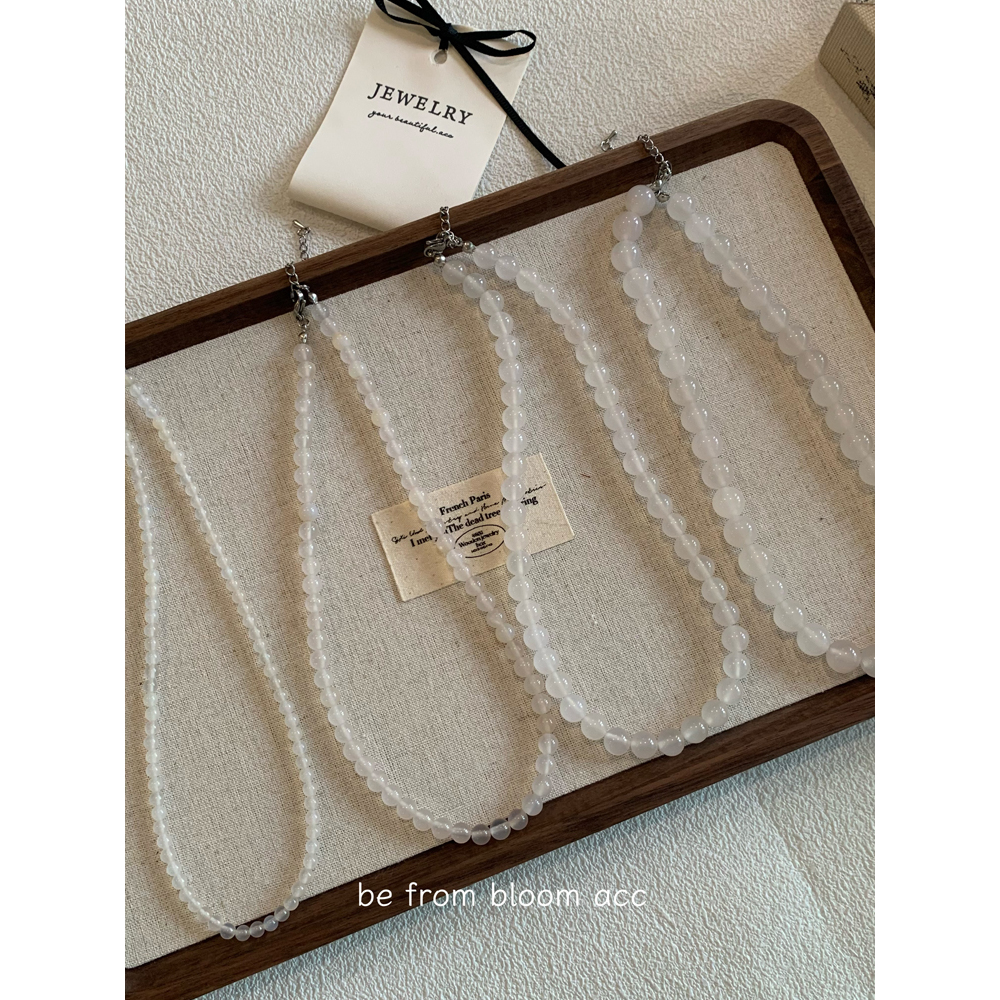 玉髓女荔枝奶冻白项链