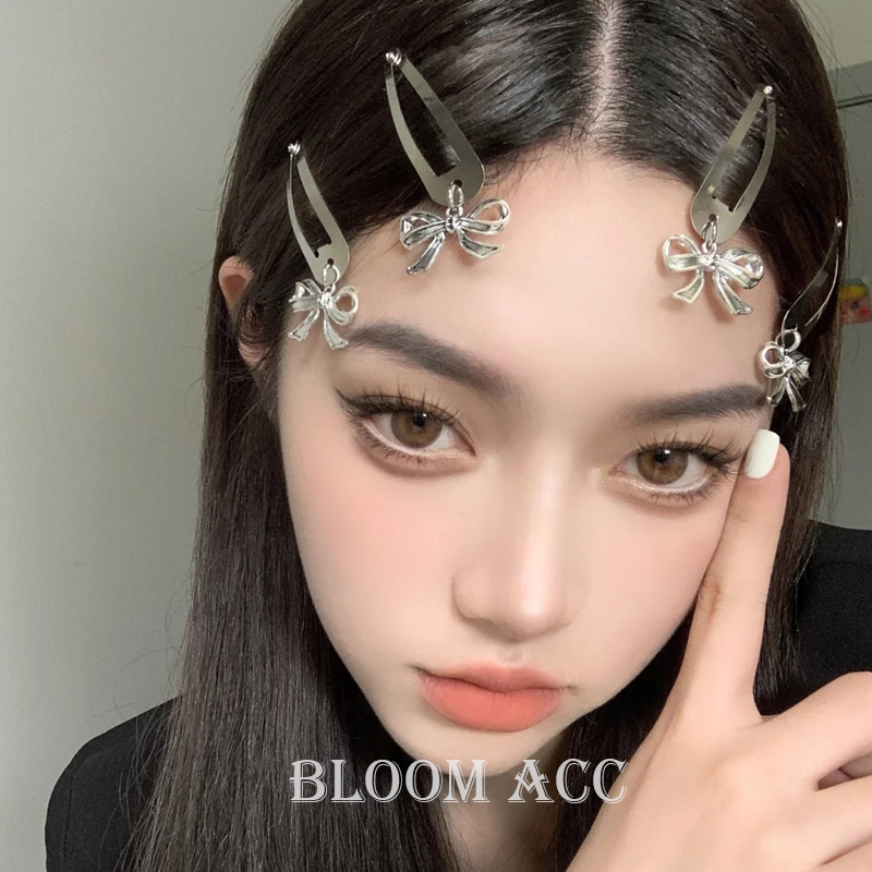 发夹小红书yk2辣妹同款银色挂件