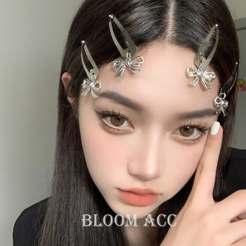 发夹小红书yk2辣妹同款银色挂件