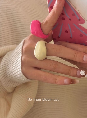 法式轻奢巧克力色珐琅滴油戒指女 ins甜酷辣妹风温柔百搭食指指环