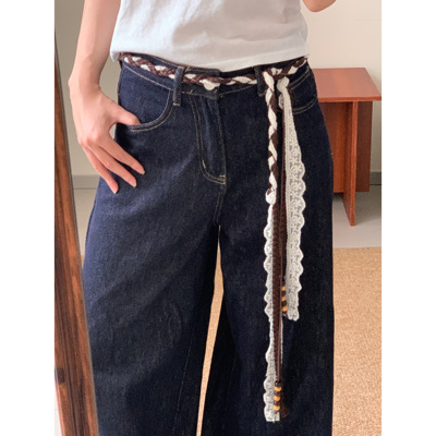 复古手工编织麻绳腰链绑带系腰腰绳民族风氛围休闲连衣裙配饰链