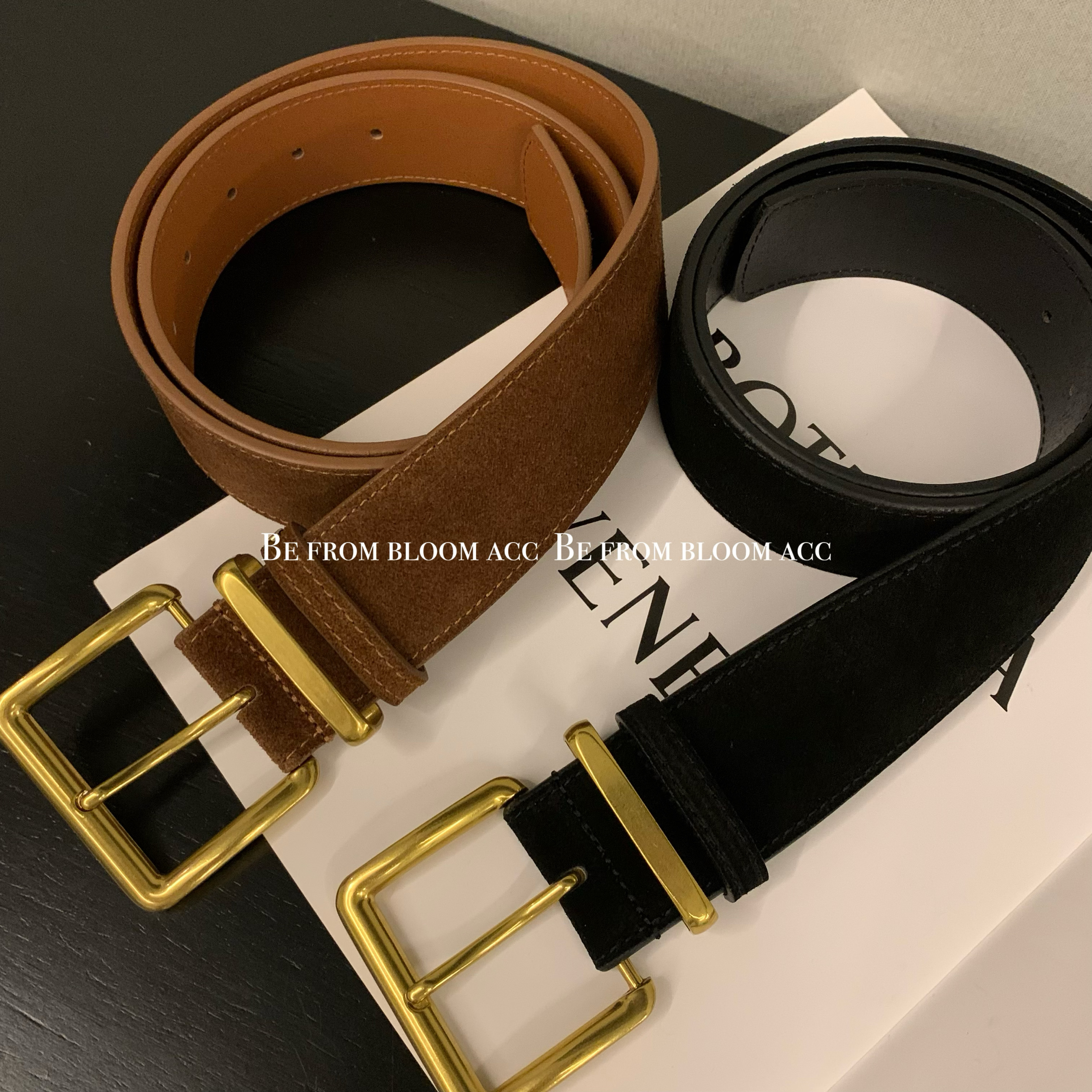 秋冬英伦风棕色反绒磨砂真皮腰带高级简约宽边皮带西装大衣腰封