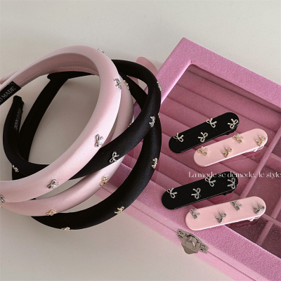 韩国东大门春夏新款可爱蝴蝶结发箍鸭嘴夹ins风刘海夹发夹发饰