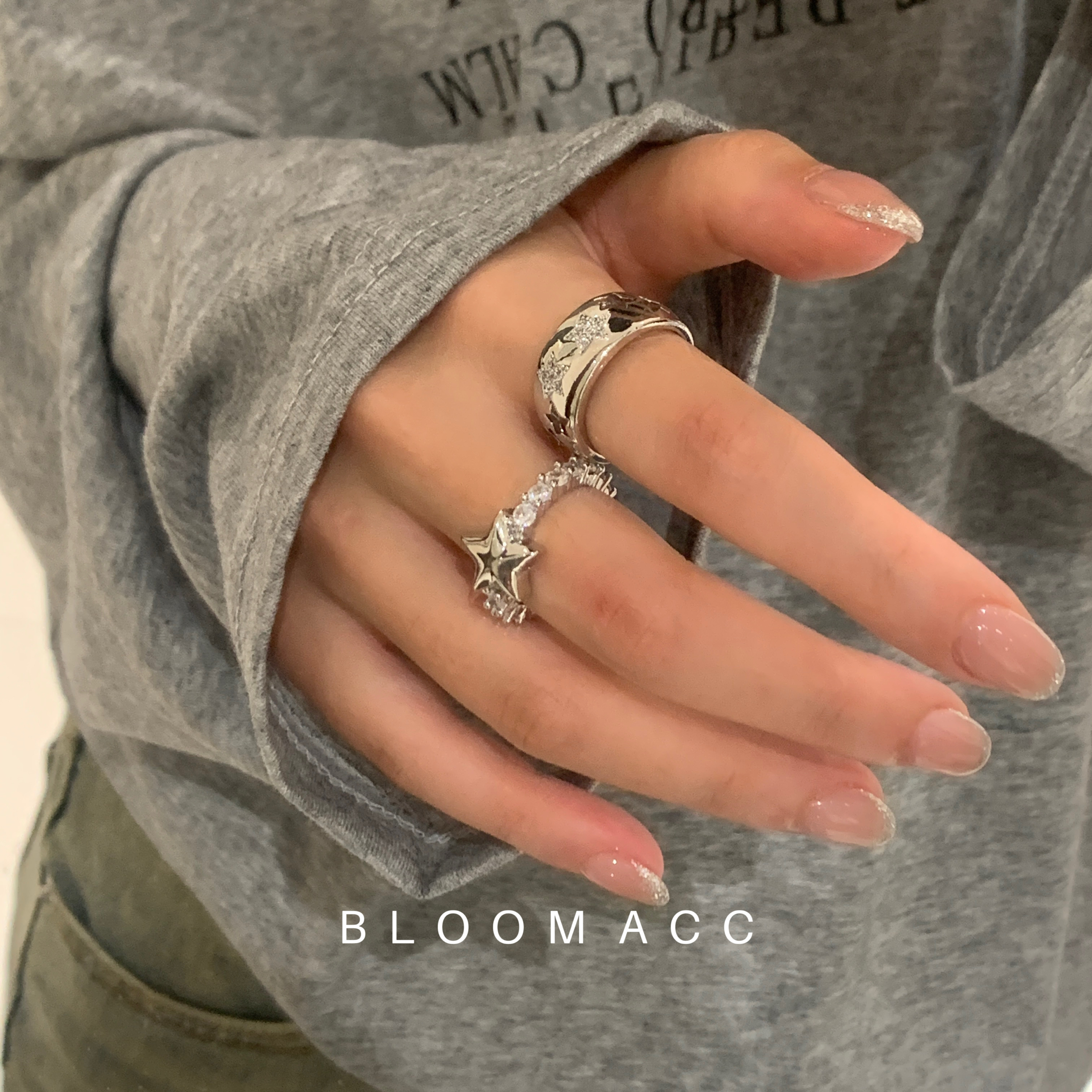 韩国新款时尚星星戒指女小众设计感高级轻奢食指戒个性百搭指环