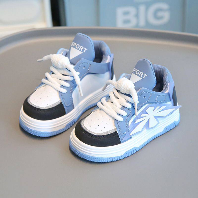 2026春秋儿童运动鞋男童休闲板鞋高帮女童小白鞋软底宝宝面包鞋子
