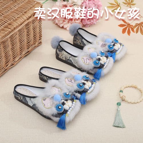 虎头鞋汉服鞋传统布鞋虎头绣花鞋