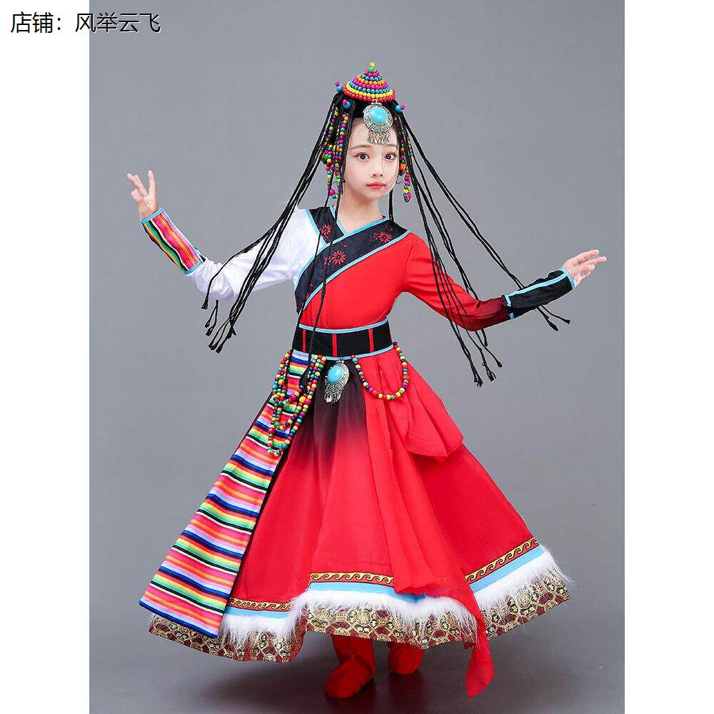 儿童藏族服装舞蹈演出服