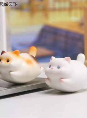 小猫摆件可爱胖猫桌面装