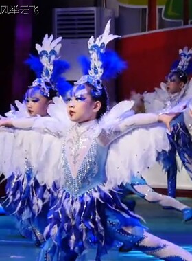 新款小荷风采翼翔云天儿童演出服少儿鲲鹏展翅舞蹈服翅膀表演服装