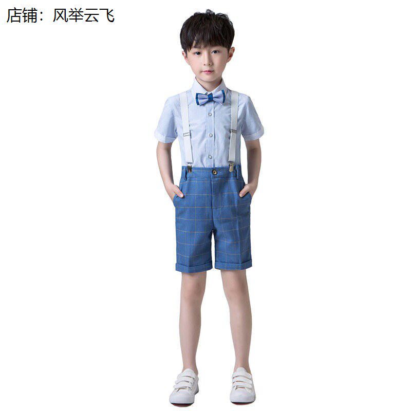男童短袖小西装套装夏季小主持人钢琴演出礼服六一儿童节表演服装