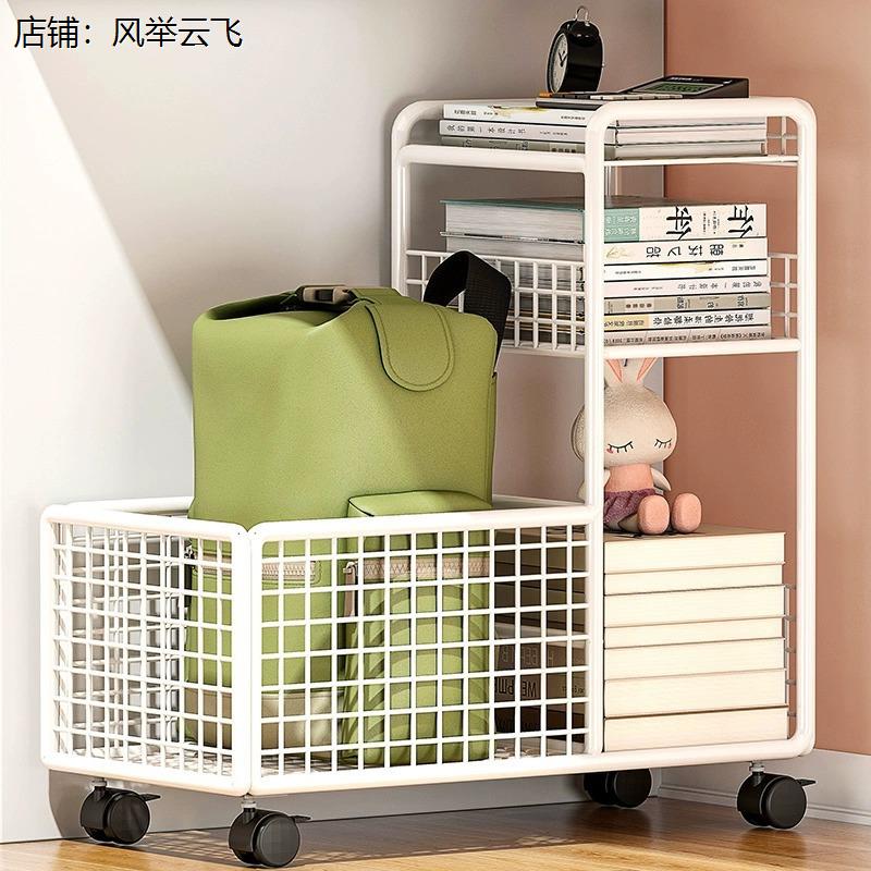 高中生放书小推车书包可移动置物架初中生可承重塑料收纳桌下工位图片
