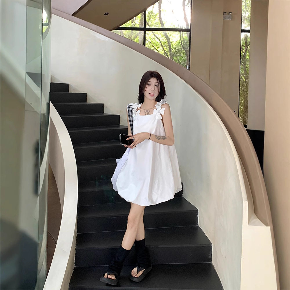 实拍 元气少女韩chic简约立连衣裙
